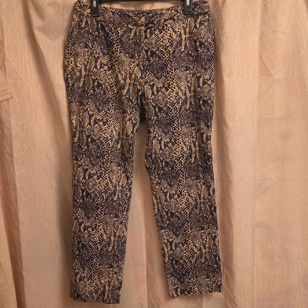 Rafaella Brown and Beige Leopard Print‎ Pants
